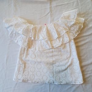 Lilly Pulitzer sunshine eyelet trixie top xs NWT